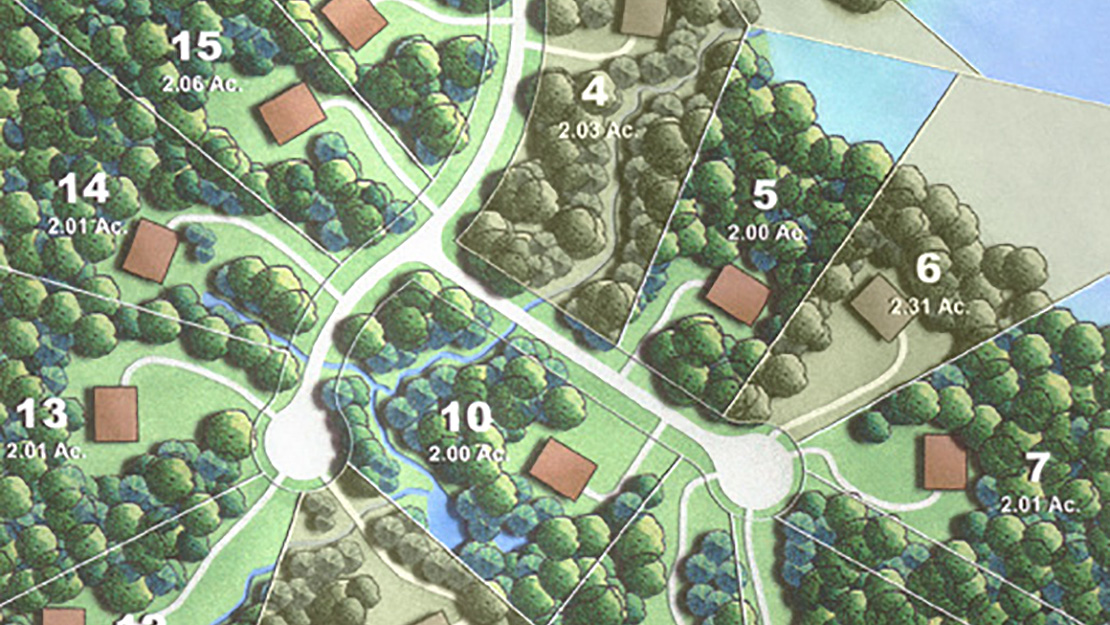 Partial map of Harbor Trail available lots